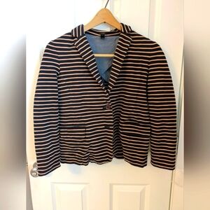 J. Crew Black and Tan Striped Collar Shirt